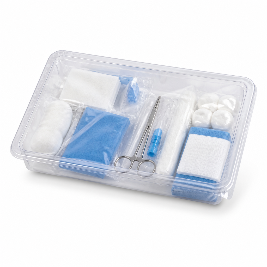 Standard Tracheostomy Care Tray with Forceps